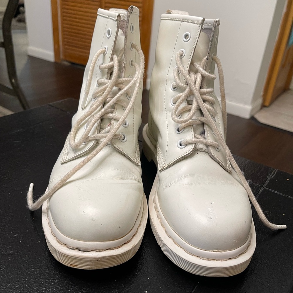 Dr. Marten’s White Lace-Up Boots